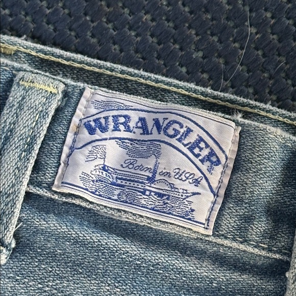 Wrangler Vintage 70’s Classic Blue Denim Jeans. High rise, wide leg. Size 9 - Picture 2 of 8
